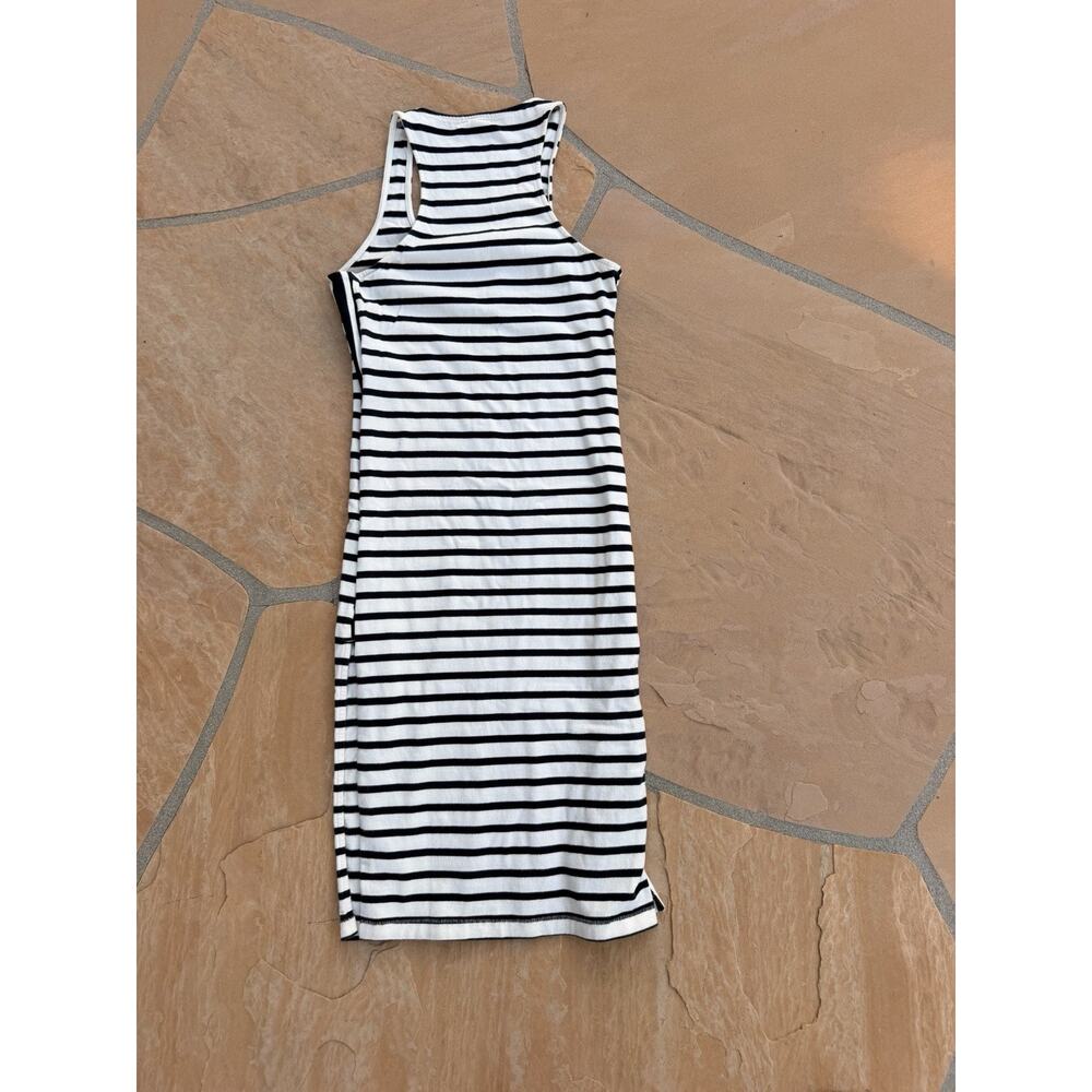 Rag And Bone Striped Sleeveless Tank Dress Scoop Neck Side Slit Size L JK - Picture 3 of 4